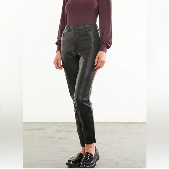 Commando Faux Leather Five Pocket Pant High Rise Jeans Black Size Medium - Picture 4 of 12